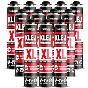 Piano Klej DO STYROPIANU XL 870 ml EPS XPS GRAFIT TOOLSEN  - 12 SZT.