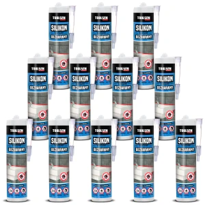  TOOLSEN Silikon Sanitarny Bezbarwny - KARTON 12 SZT.